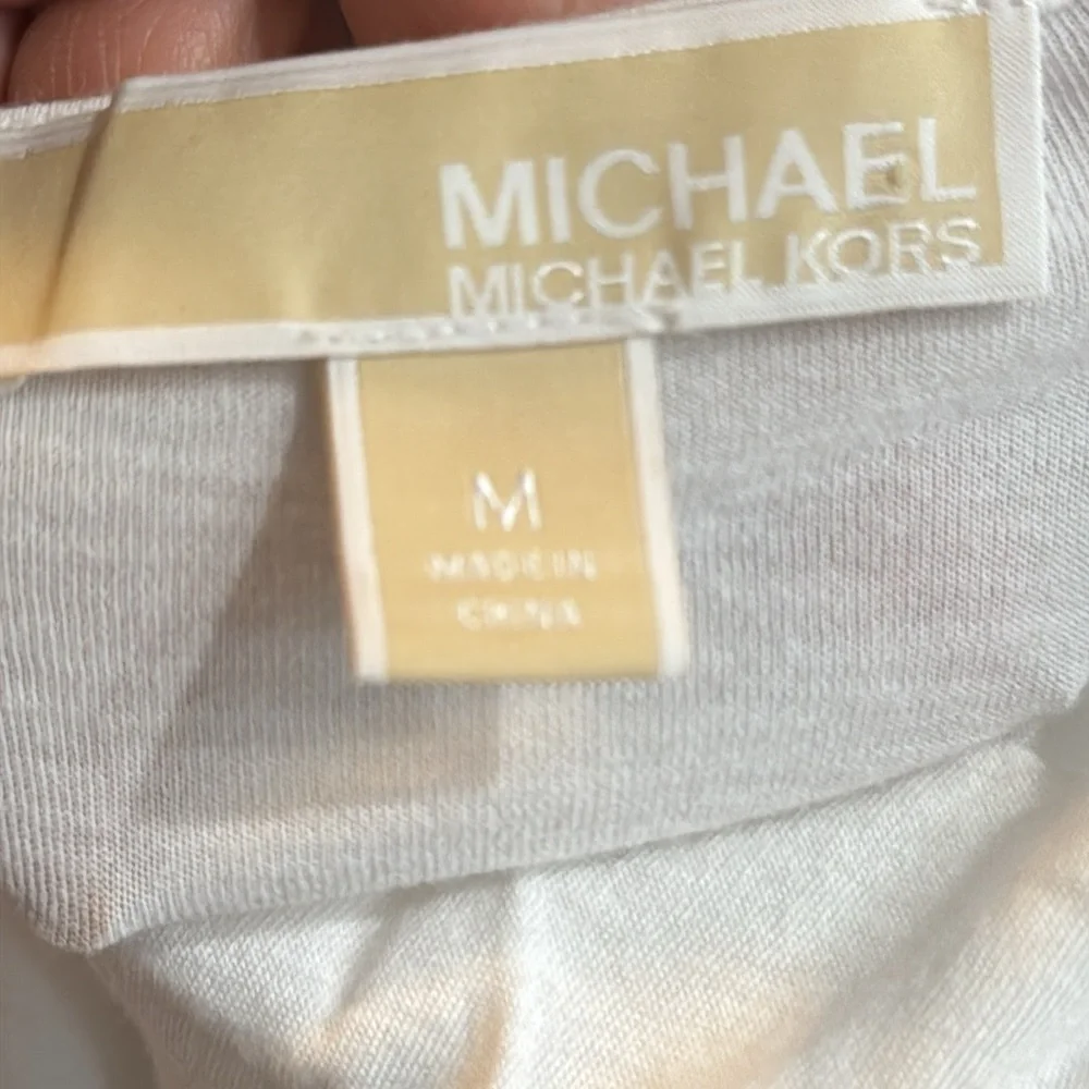 Michael Kors Women's White‎ Lace-Up Top size medium